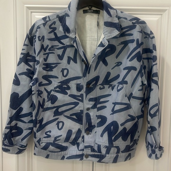 Jaded London Graffiti Blue Jean denim jacket oversized Small urban street wear - Picture 3 of 16